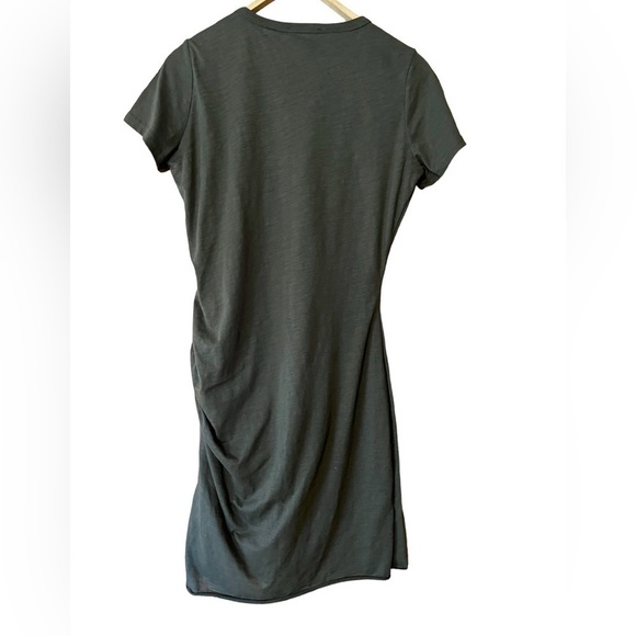 NEW Army Green Ruched T-Shirt Body Con Mini Dress - Picture 4 of 5